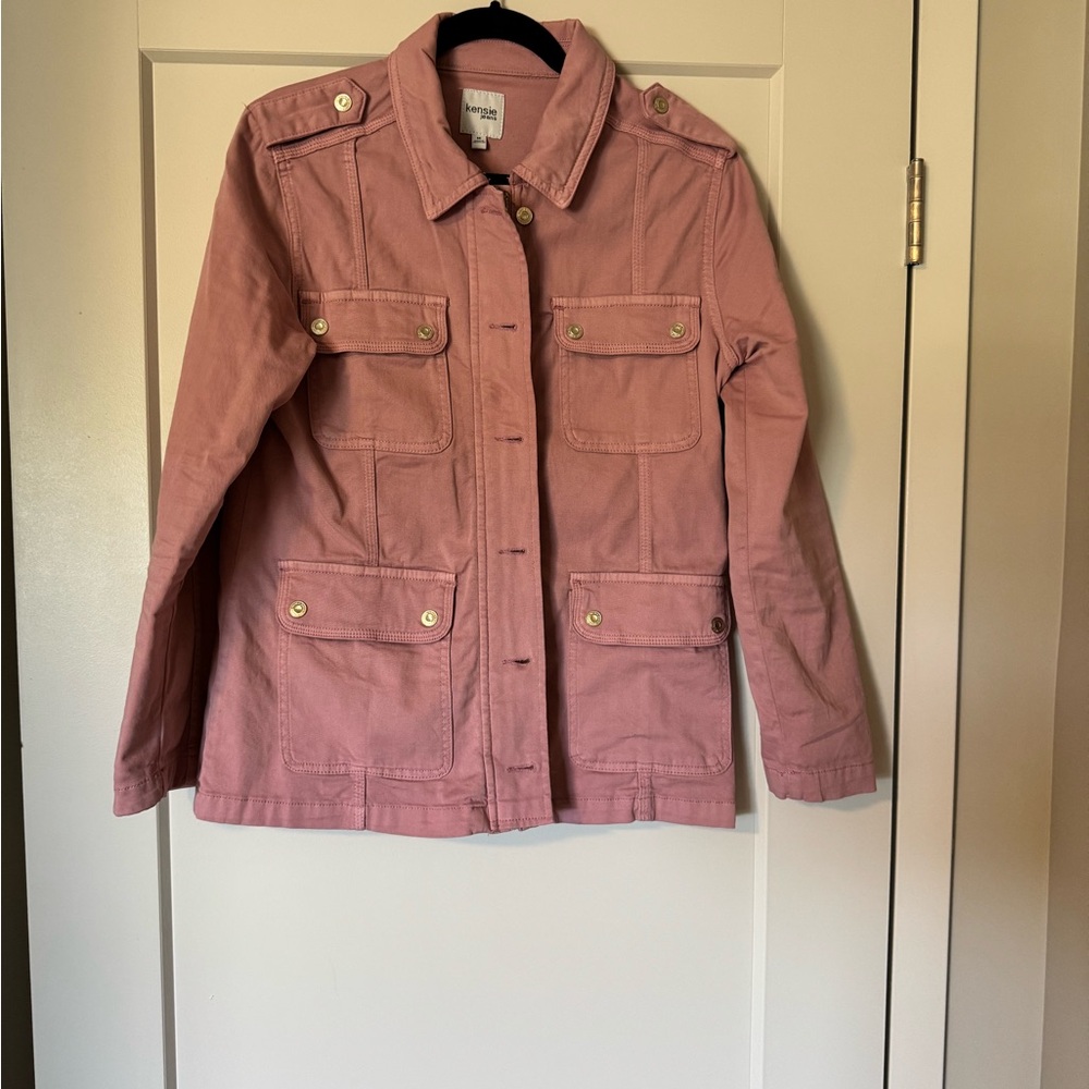 Kensie Pink Utility Jean Jacket